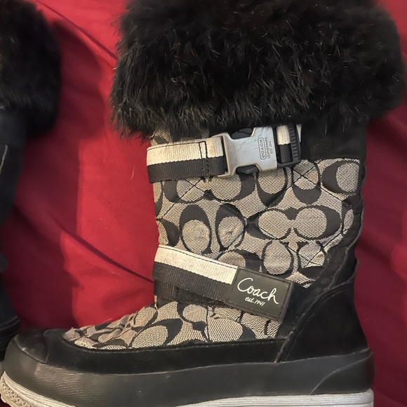 Women’s Coach Marriette logo canvas winter boots - Picture 5 of 13